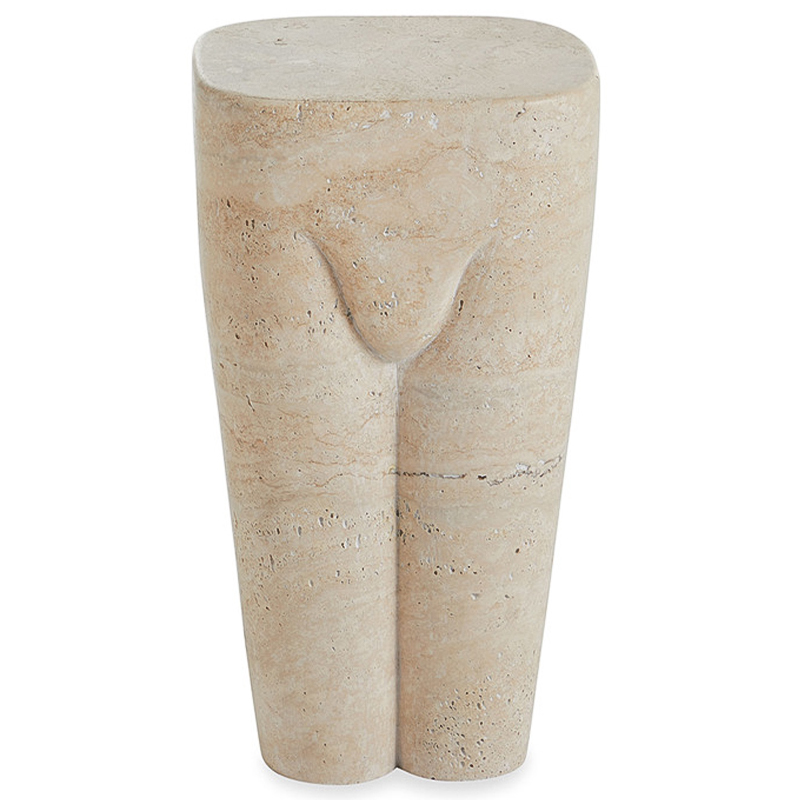 Приставной стол Tianna Travertine Side Table Бежевый Приставной стол Tianna Travertine Side Table Бежевый в Грозном | Loft Concept
