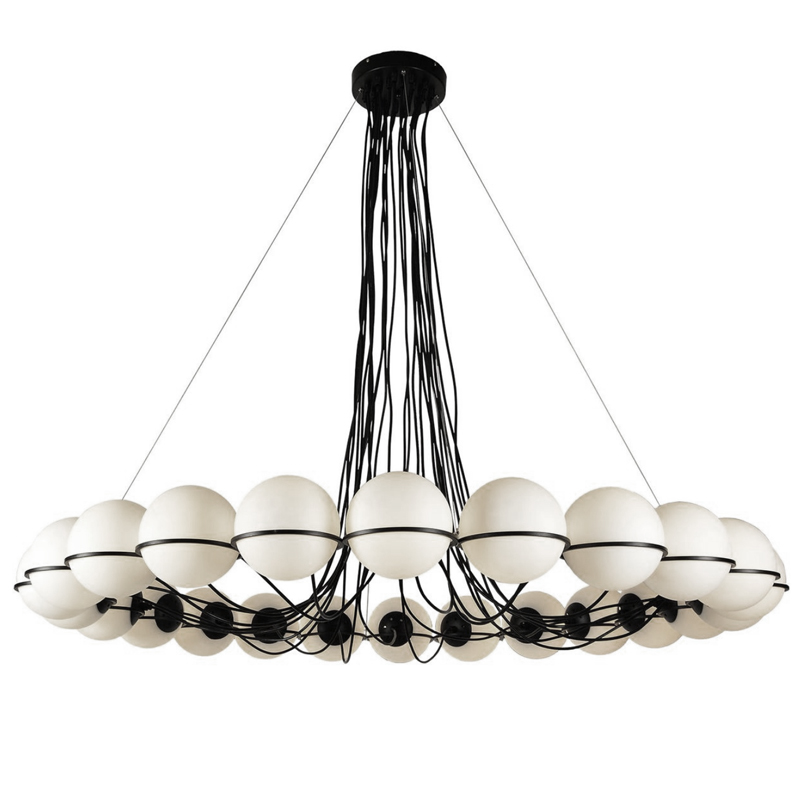 Люстра Gino Sarfatti Model 2109 24 Lamp Черный Прозрачный белый Люстра Gino Sarfatti Model 2109 24 Lamp Черный Прозрачный белый в Грозном | Loft Concept