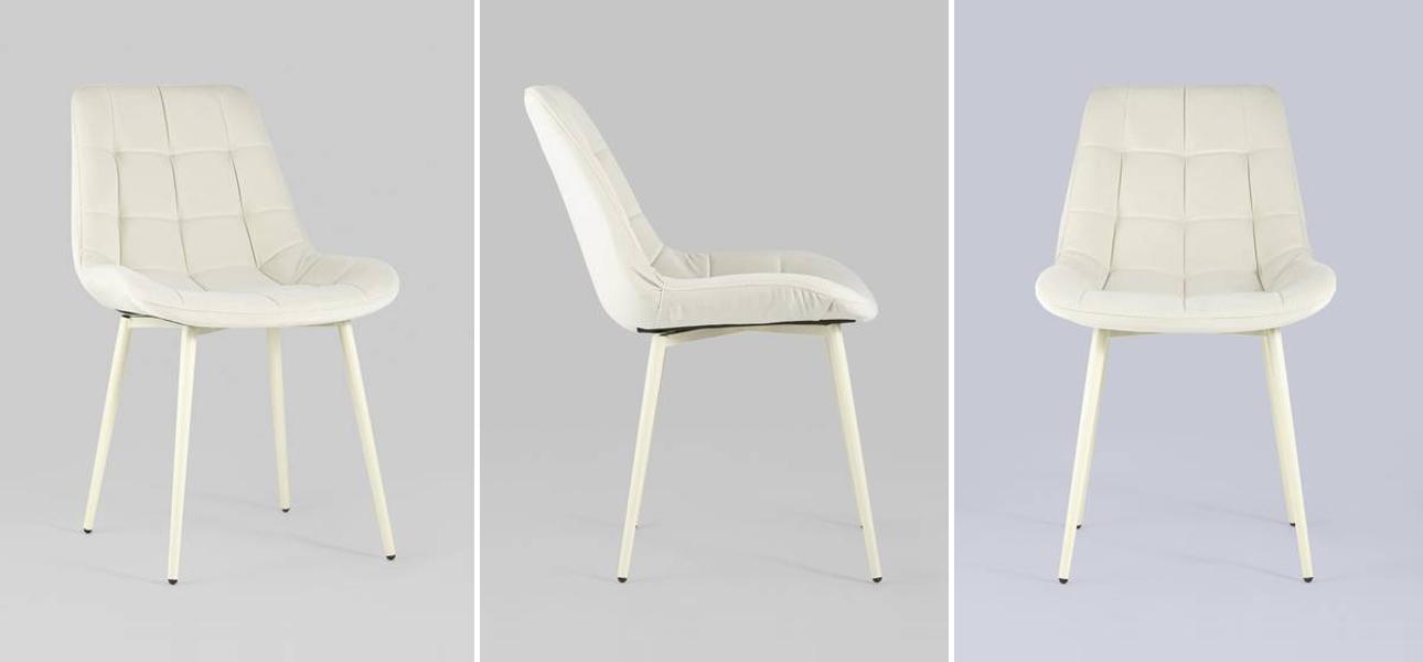Стул NANCY Chair Молочный Цвет Белые Ножки - фото