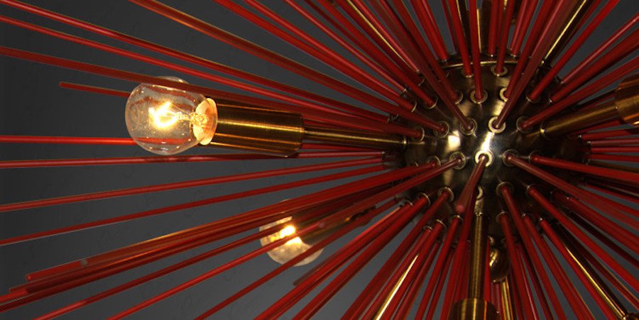 Люстра ASTRA Chandelier Sputnik Red and Brass Люстра ASTRA Chandelier Sputnik Red and Brass - Loft-Concept в Грозном