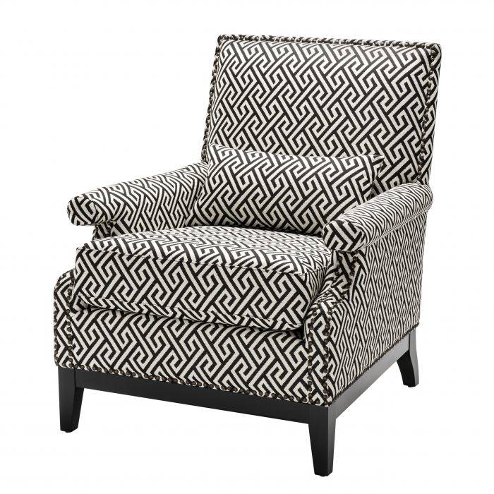 Кресло Eichholtz Chair Goldoni Black Черно-белый Черный Кресло Eichholtz Chair Goldoni Black Черно-белый Черный в Грозном | Loft Concept