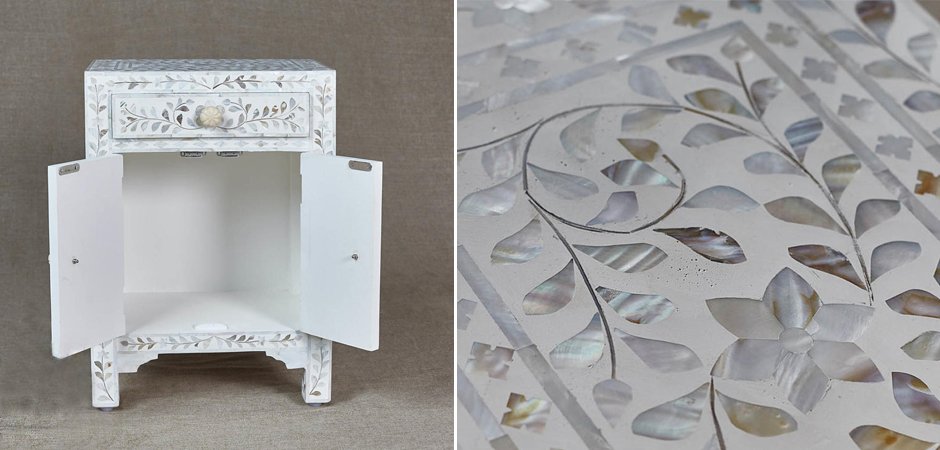 Тумба инкрустация перламутром Inlaid Bone Soft pearl Тумба инкрустация перламутром Inlaid Bone Soft pearl - Loft-Concept в Грозном