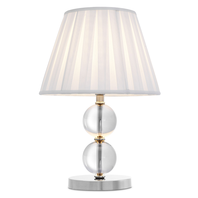 Настольная лампа Eichholtz Table Lamp Lombard Прозрачный Белый Никель Настольная лампа Eichholtz Table Lamp Lombard Прозрачный Белый Никель в Грозном | Loft Concept