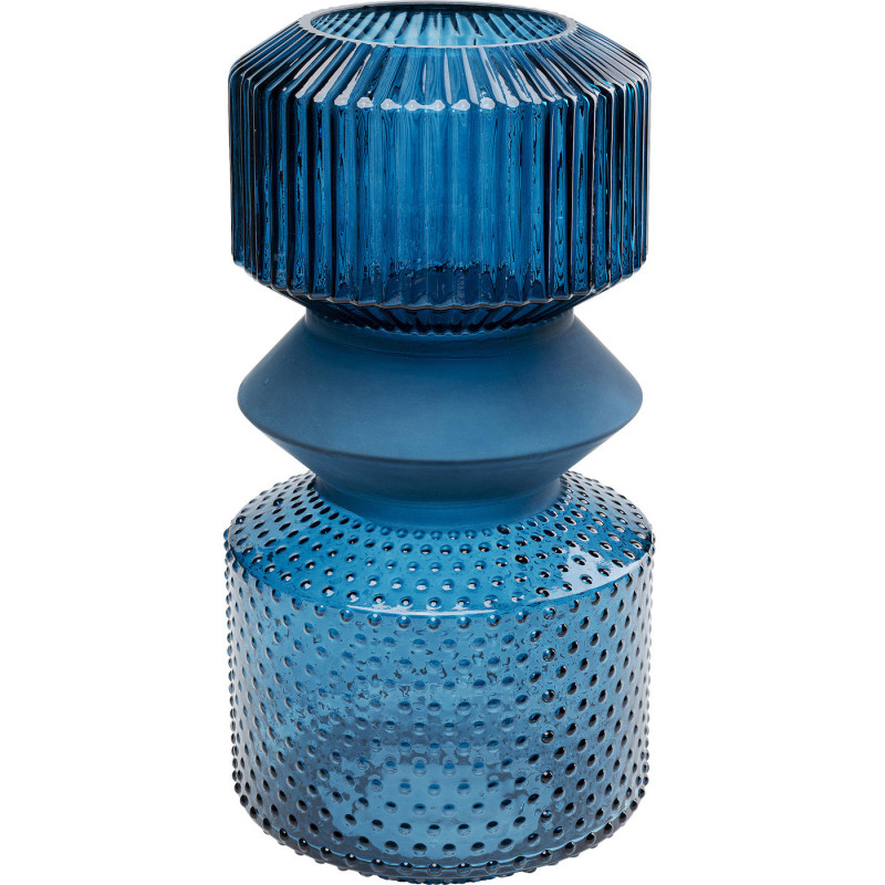 Ваза Geometric Blue Glass Vase 36 Синий Ваза Geometric Blue Glass Vase 36 Синий в Грозном | Loft Concept