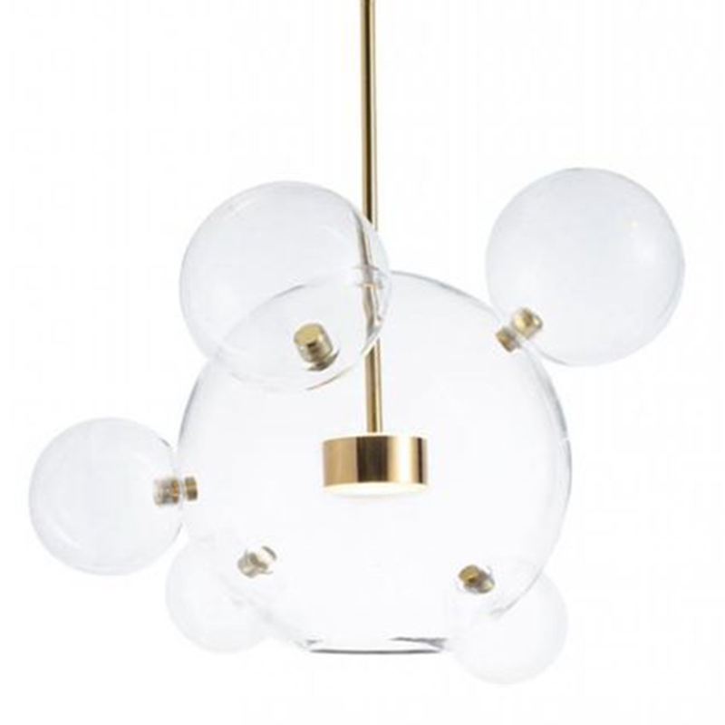 Подвесной Светильник Giopato & Coombes Bollr Pendant 6 BUBBLE LAMP золото Белый Золотой Прозрачное Стекло в Грозном | Loft Concept 