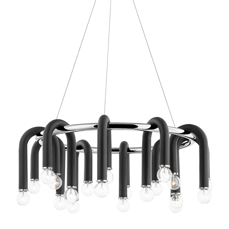 Люстра Paulson floppy chandelier round chrome Черный Хром Люстра Paulson floppy chandelier round chrome Черный Хром в Грозном | Loft Concept