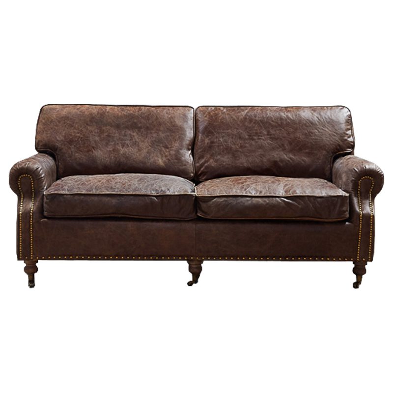 Диван RH CLASSIC LANCASTER Brown leather double Коричневый Диван RH CLASSIC LANCASTER Brown leather double Коричневый в Грозном | Loft Concept
