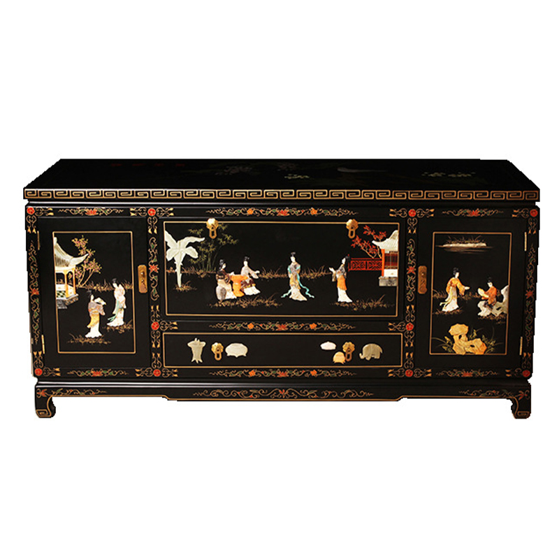 Черный Комод в Китайском стиле с каменным Барельефом Walk in the Garden Chinese Chest of Drawers Черный Мульти Черный Комод в Китайском стиле с каменным Барельефом Walk in the Garden Chinese Chest of Drawers Черный Мульти в Грозном | Loft Concept
