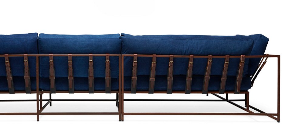 Угловой диван Indigo Denim and copper Sectional sofa Угловой диван Indigo Denim and copper Sectional sofa - Loft-Concept в Грозном
