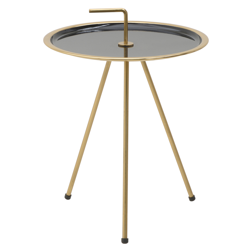 Приставной стол Salute Table Black Черный Глянцевое золото в Грозном | Loft Concept 