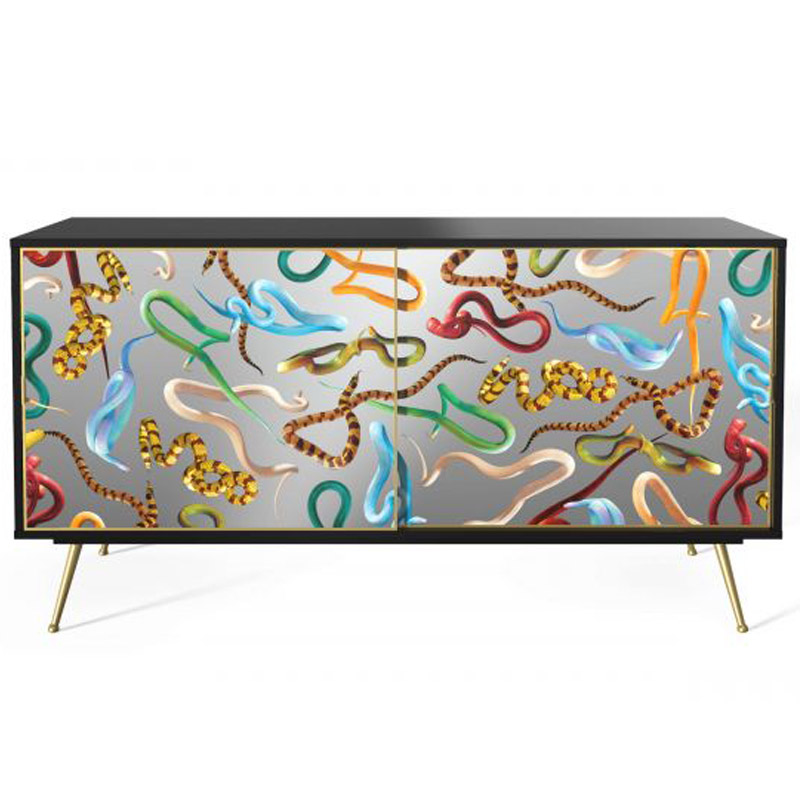 Комод Seletti Cabinet Sliding Door Snakes Мульти Золотой Шампань Черный Комод Seletti Cabinet Sliding Door Snakes Мульти Золотой Шампань Черный в Грозном | Loft Concept