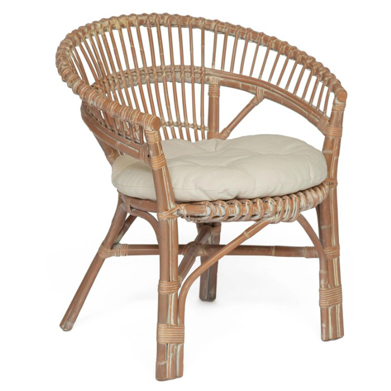 Уличное кресло Rauno Wicker Chair Бежевый Белый Уличное кресло Rauno Wicker Chair Бежевый Белый в Грозном | Loft Concept