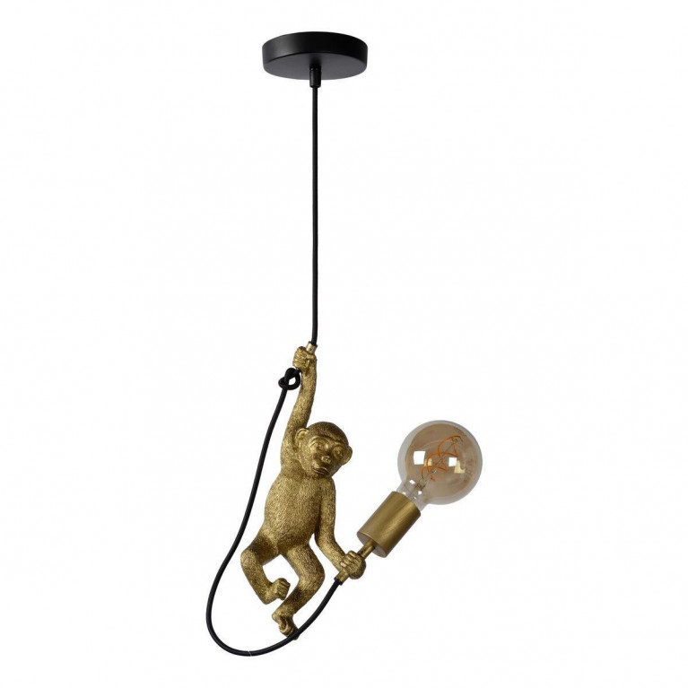 Подвесной светильник Monkey holding a light bulb Черный Золотой Подвесной светильник Monkey holding a light bulb Черный Золотой в Грозном | Loft Concept