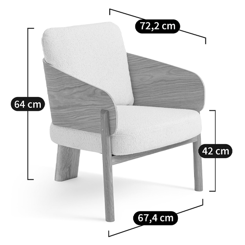 Кресло с каркасом из массива дуба Gallin Chair Boucle в Грозном