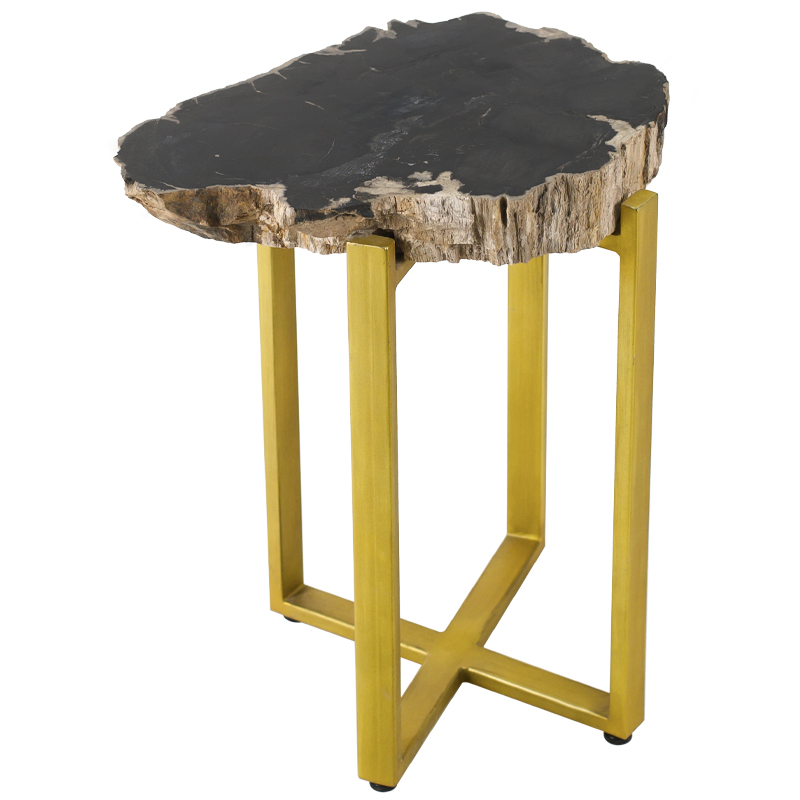 PETRIFIED WOOD COFFEETABLE GOLD S Окаменелое дерево Золотой Бежевый Черный PETRIFIED WOOD COFFEETABLE GOLD S Окаменелое дерево Золотой Бежевый Черный в Грозном | Loft Concept
