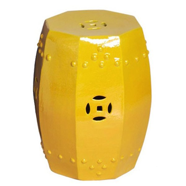 Керамический табурет Octagon Prosperity Garden Stool - Yellow Желтый Керамический табурет Octagon Prosperity Garden Stool - Yellow Желтый в Грозном | Loft Concept