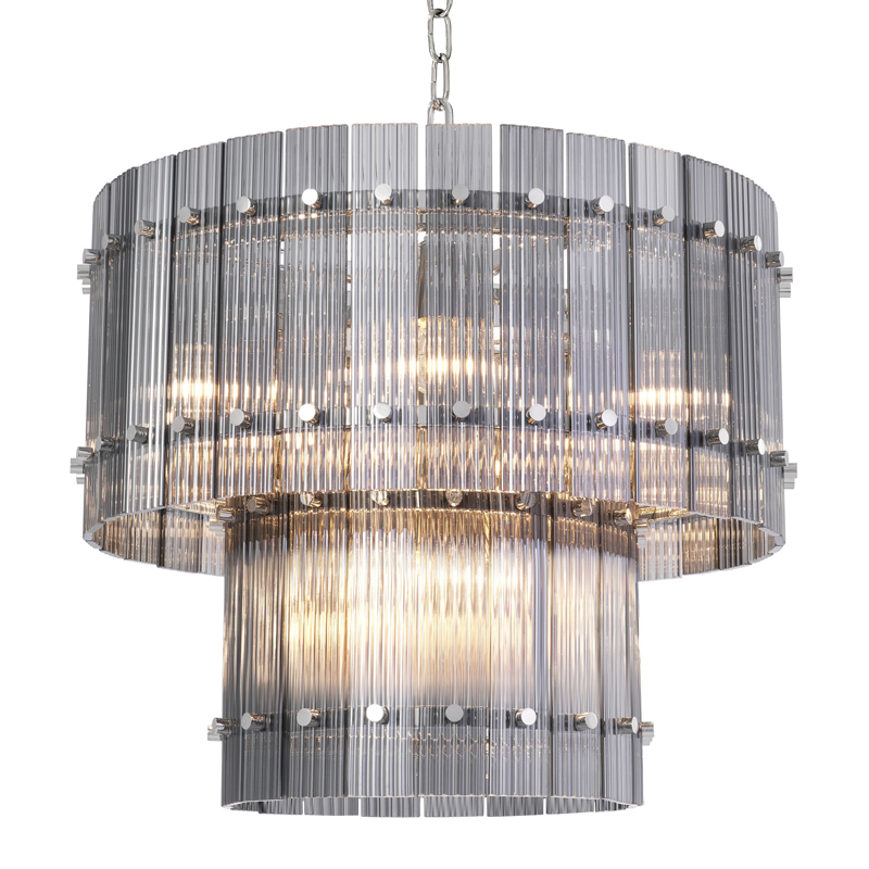 Люстра Eichholtz Chandelier Ruby S smoke Никель Стекло Смок Люстра Eichholtz Chandelier Ruby S smoke Никель Стекло Смок в Грозном | Loft Concept