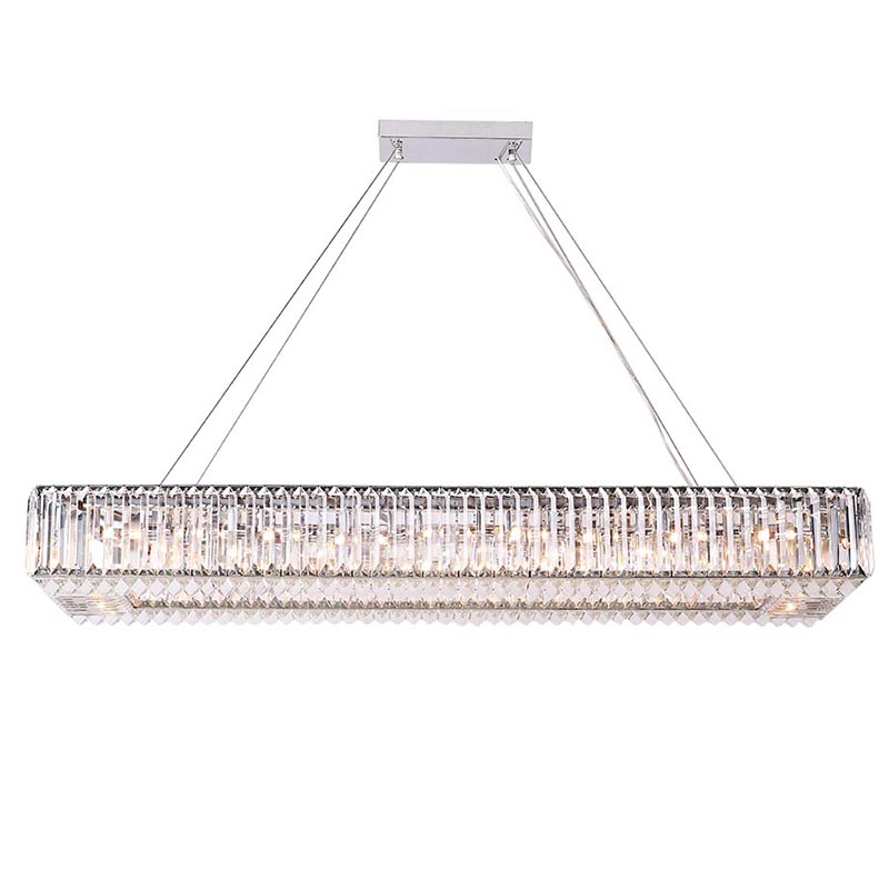 Люстра Darleen Crystal Nickel Rectangular Chandelier Никель Прозрачный (Transparent) Люстра Darleen Crystal Nickel Rectangular Chandelier Никель Прозрачный (Transparent) в Грозном | Loft Concept