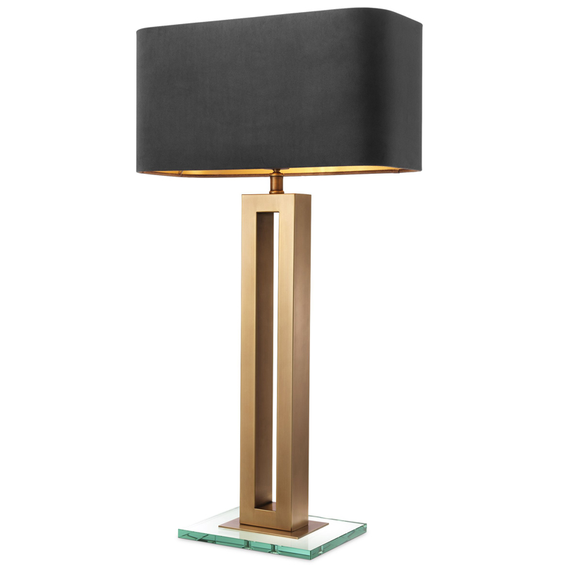 Настольная лампа Eichholtz Table Lamp Cadogan Латунь Античная полированная Прозрачный Черный Настольная лампа Eichholtz Table Lamp Cadogan Латунь Античная полированная Прозрачный Черный в Грозном | Loft Concept
