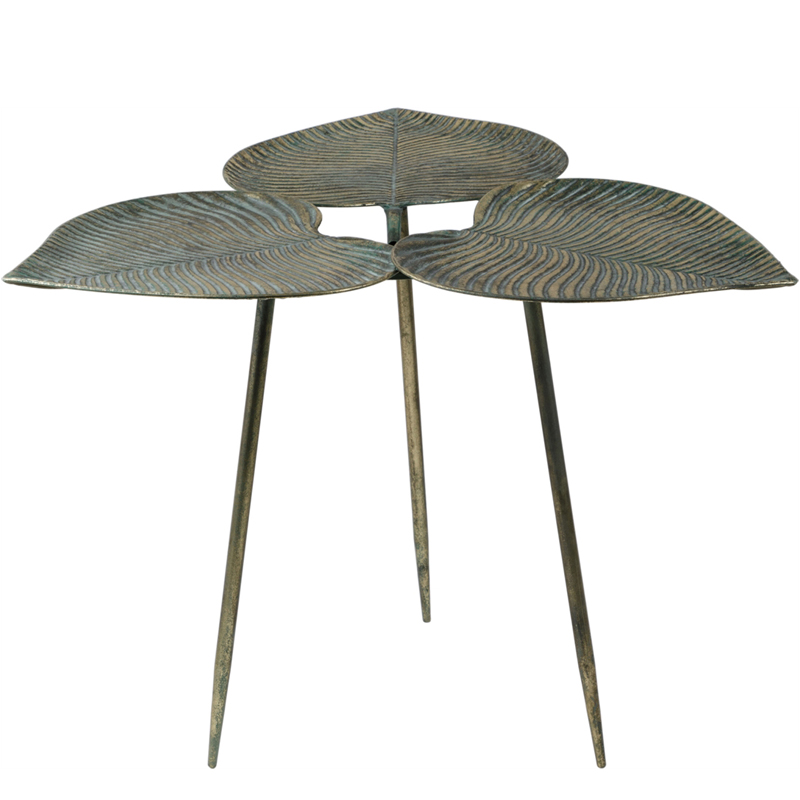 Приставной стол Lotus Leaves Side Table Винтажная латунь Приставной стол Lotus Leaves Side Table Винтажная латунь в Грозном | Loft Concept