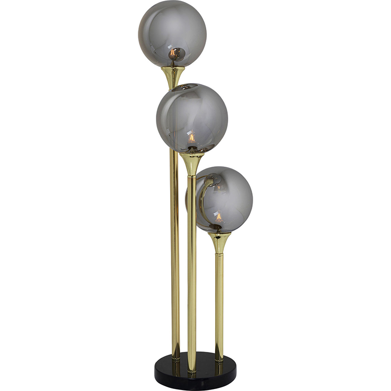Настольная лампа Three Gray Transparent Balls Золотой Серый Настольная лампа Three Gray Transparent Balls Золотой Серый в Грозном | Loft Concept