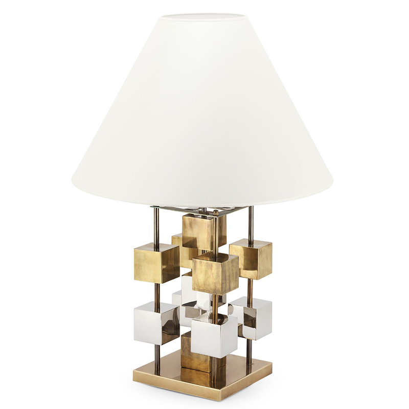 Настольная лампа TABLE LAMP DOB GLAM Белый Латунь Хром Настольная лампа TABLE LAMP DOB GLAM Белый Латунь Хром в Грозном | Loft Concept