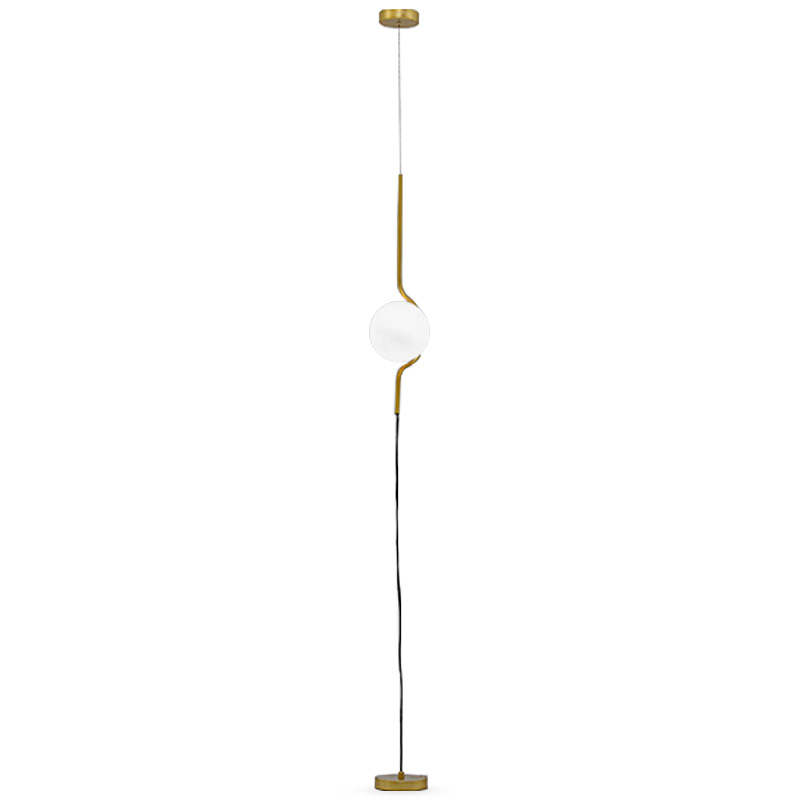 Торшер Joel Floor Lamp Белое матовое стекло Латунь Торшер Joel Floor Lamp Белое матовое стекло Латунь в Грозном | Loft Concept