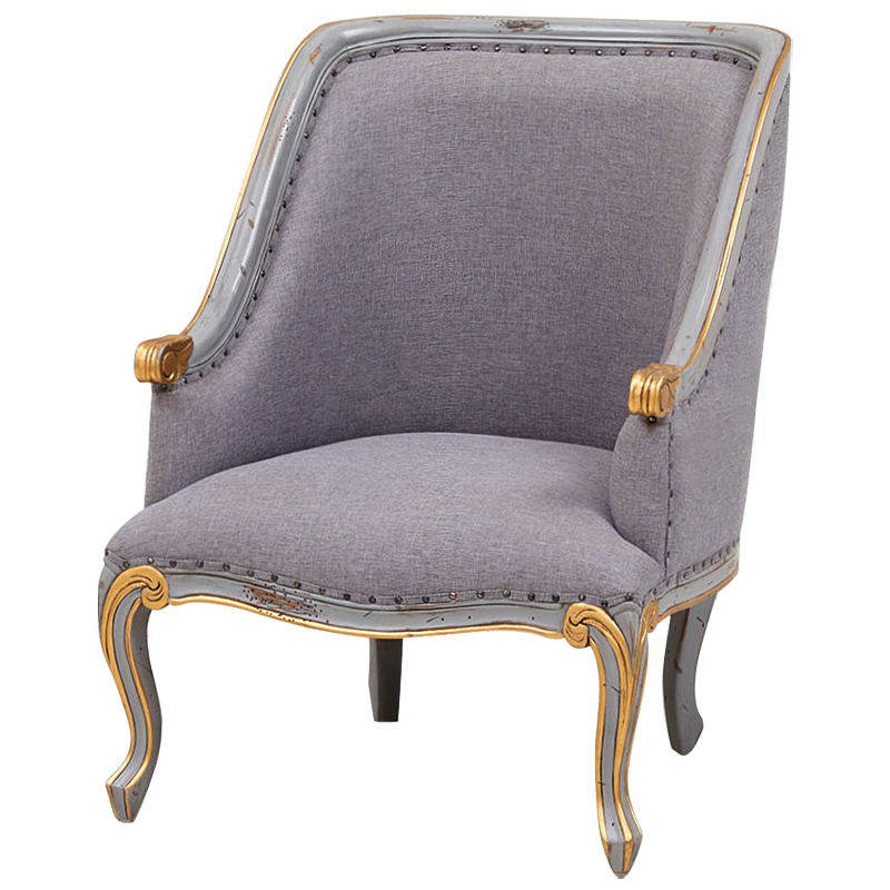 Кресло Fabienne French Seating Armchair Grey Серый Золотой Кресло Fabienne French Seating Armchair Grey Серый Золотой в Грозном | Loft Concept