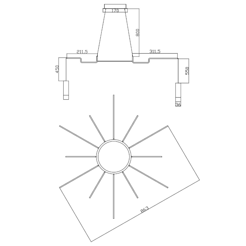 Wireflow LED White Suspension lam 12 патронов Wireflow LED White Suspension lam 12 патронов в Грозном