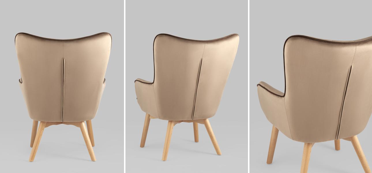 Кресло Cordelia бежевый велюр - фото №1