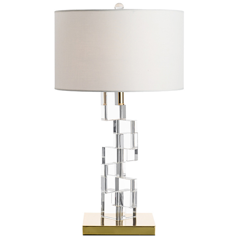 Настольная лампа Leuan Glass Cubes Lampshade Table Lamp Латунь Прозрачное Стекло Молочный Настольная лампа Leuan Glass Cubes Lampshade Table Lamp Латунь Прозрачное Стекло Молочный в Грозном | Loft Concept
