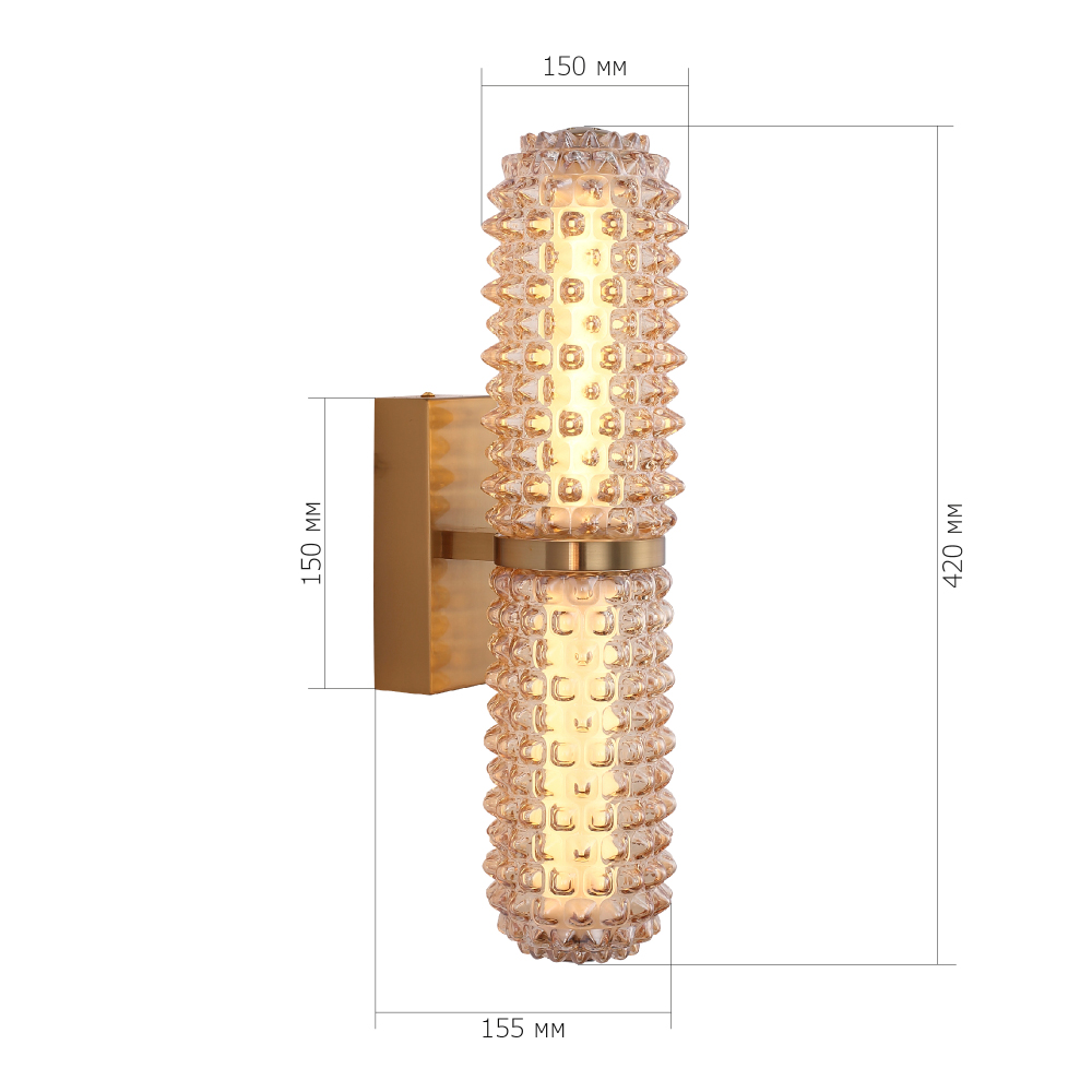 Бра с факутрным стеклянным плафоном Шампань Sonora в Грозном