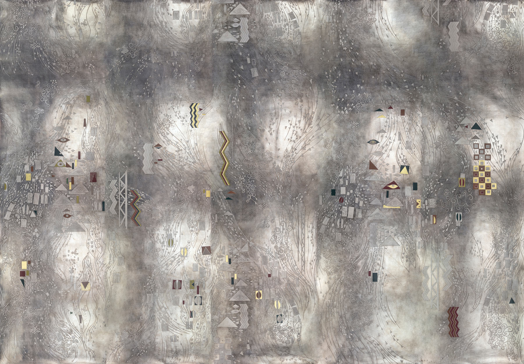 Обои ручная роспись Klimt Polished Silver bas relief gilded paper Обои ручная роспись Klimt Polished Silver bas relief gilded paper - постер Loft-Concept в Грозном