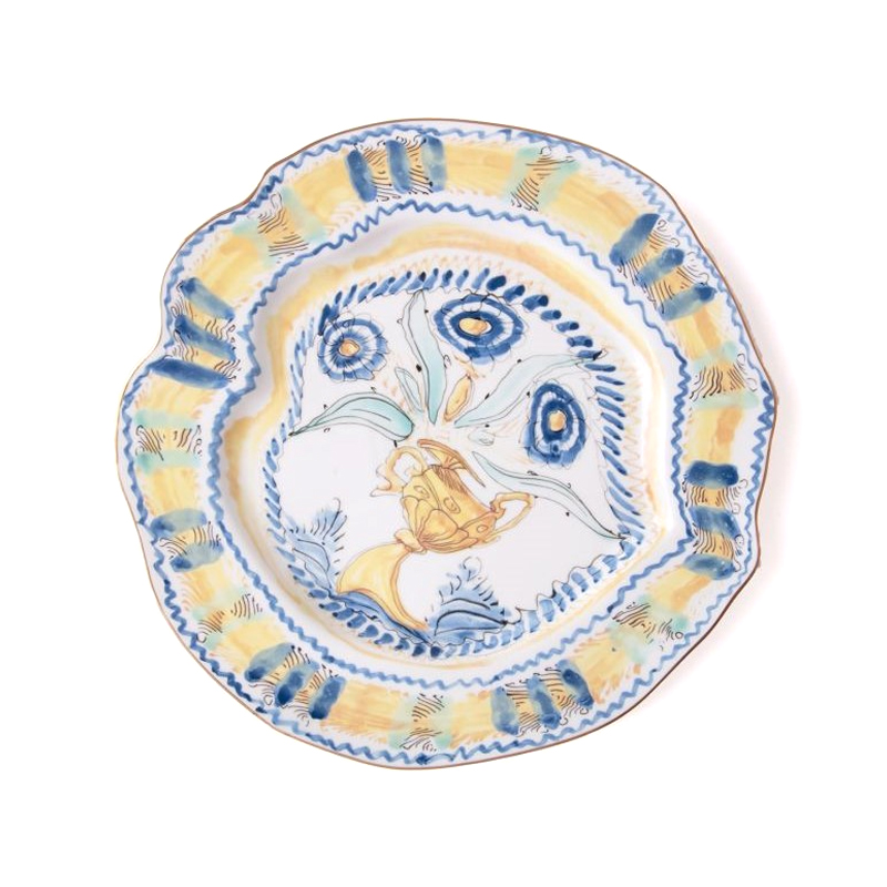 Тарелка Seletti Spanish Yellow Белый Синий Желтый Тарелка Seletti Spanish Yellow Белый Синий Желтый в Грозном | Loft Concept