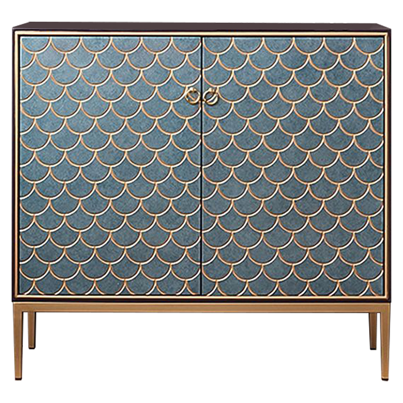 Комод с орнаментом Рыбья чешуя Cateline Scale Pattern Chest of Drawers Серый Коричневый Латунь Комод с орнаментом Рыбья чешуя Cateline Scale Pattern Chest of Drawers Серый Коричневый Латунь в Грозном | Loft Concept