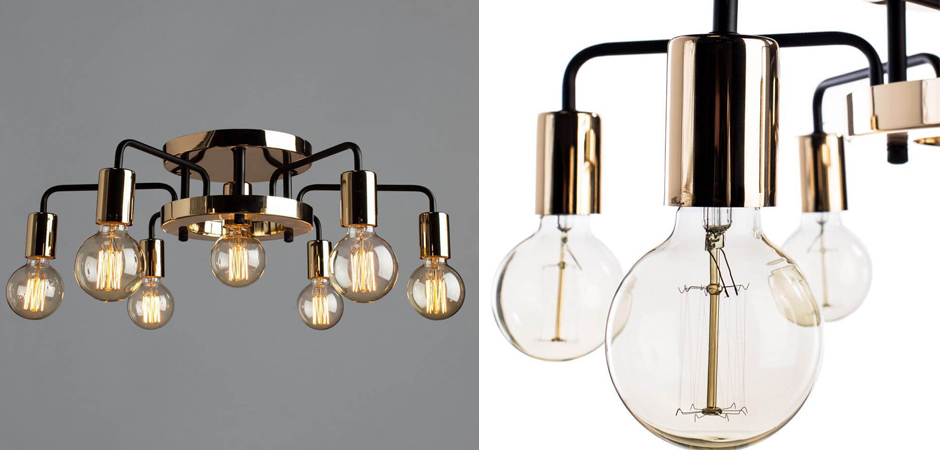 Потолочный светильник Loft Industrial Glossy Gold Ceiling Потолочный светильник Loft Industrial Glossy Gold Ceiling - Loft-Concept в Грозном