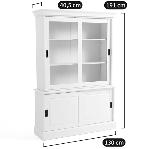 Витрина с раздвижными дверцами Wells Glass Showcase White Витрина с раздвижными дверцами Wells Glass Showcase White в Грозном