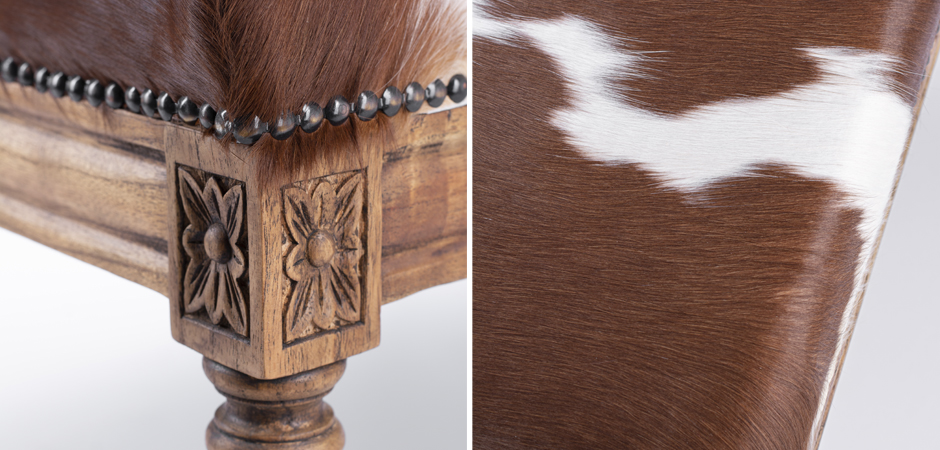 Пуф коричневая натуральная шкура Louie Cowhide Ottoman Пуф коричневая натуральная шкура Louie Cowhide Ottoman - Loft-Concept в Грозном