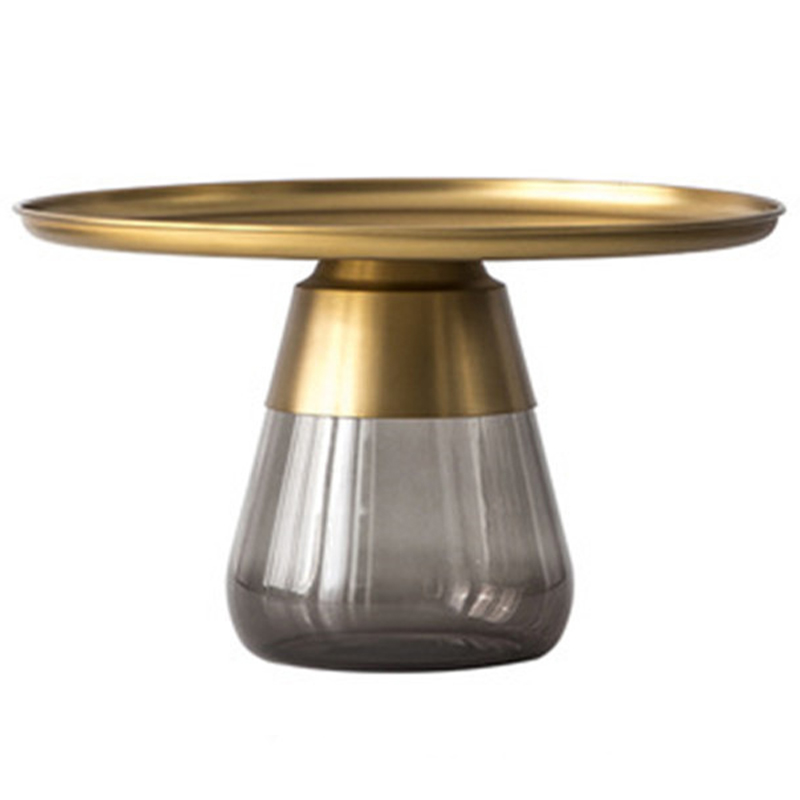 Круглый приставной стол Classico Round Grey Side Table Латунь Серый Круглый приставной стол Classico Round Grey Side Table Латунь Серый в Грозном | Loft Concept