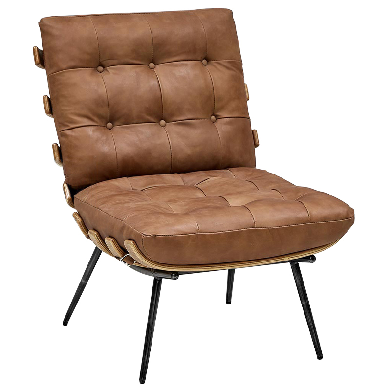 Кресло Philbert Chair brown leather Коричневый Кресло Philbert Chair brown leather Коричневый в Грозном | Loft Concept