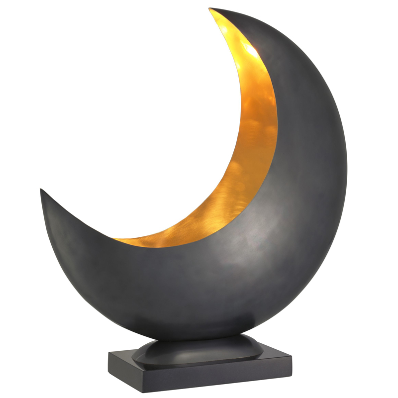 Настольная лампа Eichholtz Table Lamp Half Moon Латунь Черный Настольная лампа Eichholtz Table Lamp Half Moon Латунь Черный в Грозном | Loft Concept
