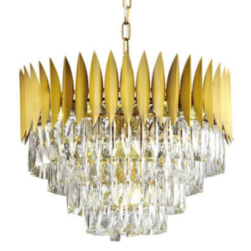 Люстра KEBO KING CHANDELIER four cascades D 55 Латунь Прозрачное Стекло Люстра KEBO KING CHANDELIER four cascades D 55 Латунь Прозрачное Стекло в Грозном | Loft Concept
