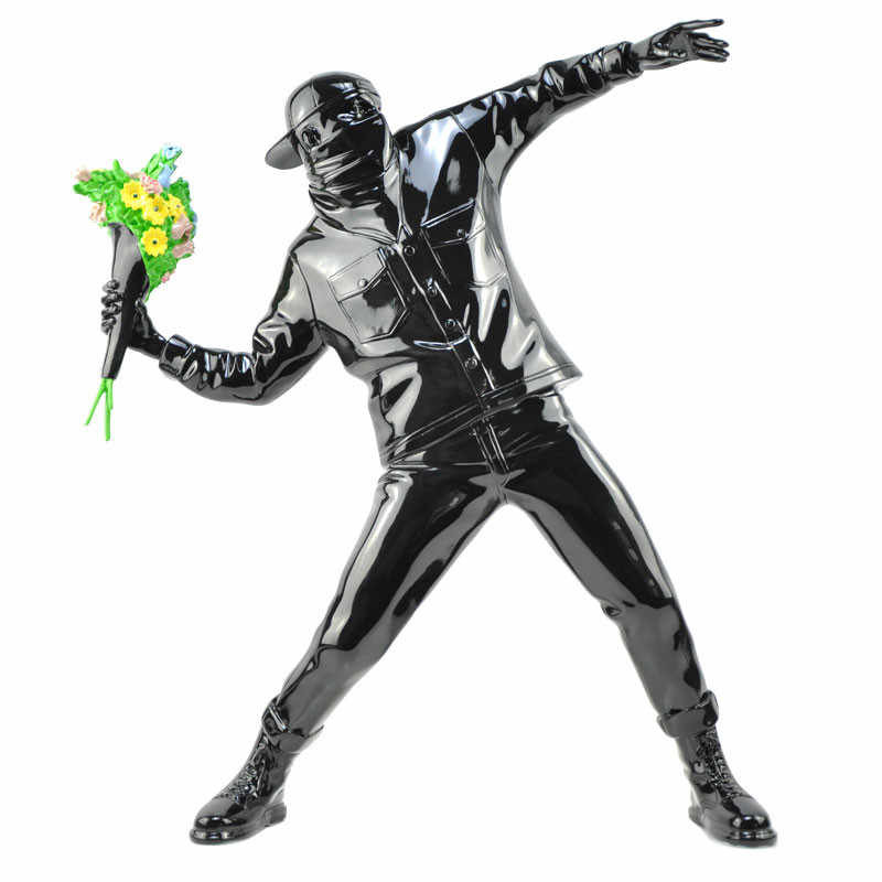 Статуэтка Banksy Flower Thrower Black Черный Статуэтка Banksy Flower Thrower Black Черный в Грозном | Loft Concept