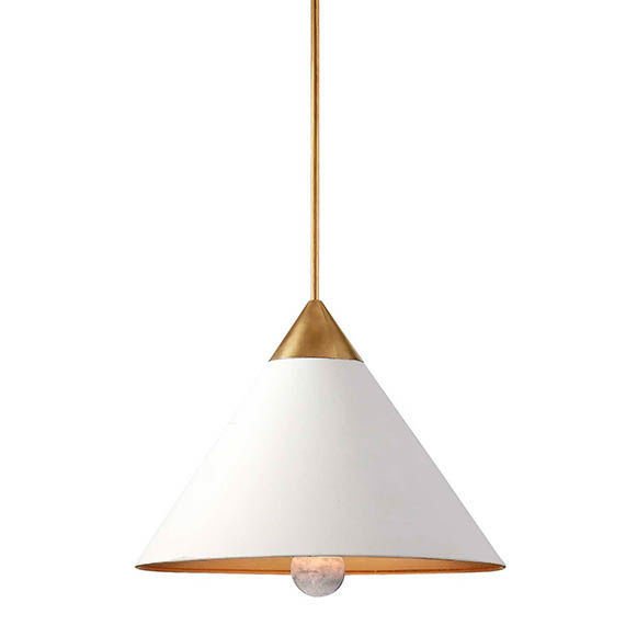 Подвесной светильник Cleo Pendant Brass & White Латунь Белый Подвесной светильник Cleo Pendant Brass & White Латунь Белый в Грозном | Loft Concept