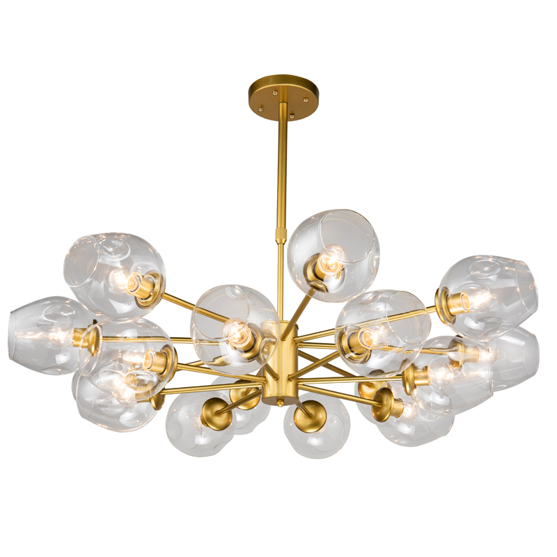 Люстра Branching Bubble Chandelier gold 16 Глянцевое золото Прозрачный Люстра Branching Bubble Chandelier gold 16 Глянцевое золото Прозрачный в Грозном | Loft Concept