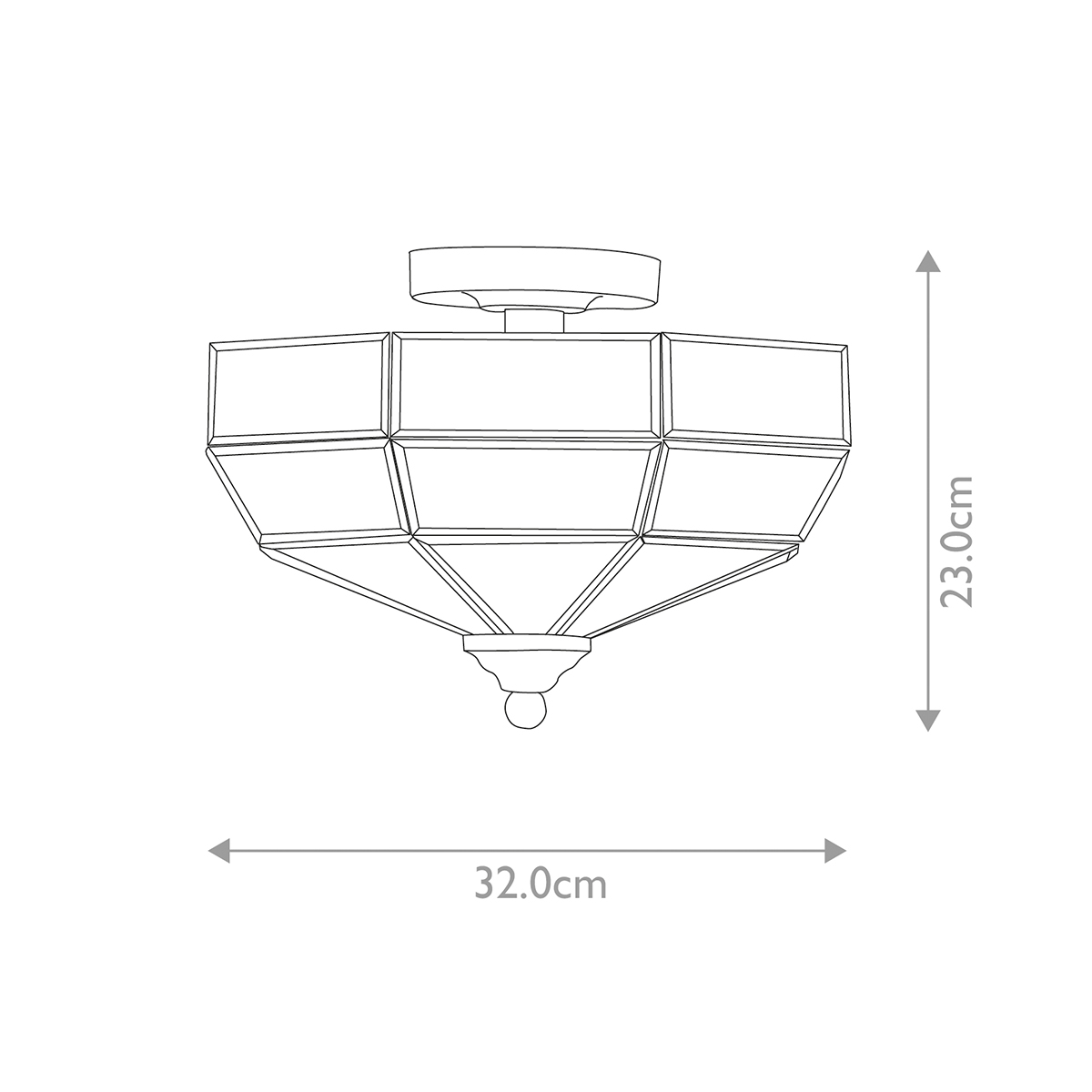 Потолочный светильник шестигранной формы с прозрачными стеклянным плафоном Elstead Lighting в Грозном