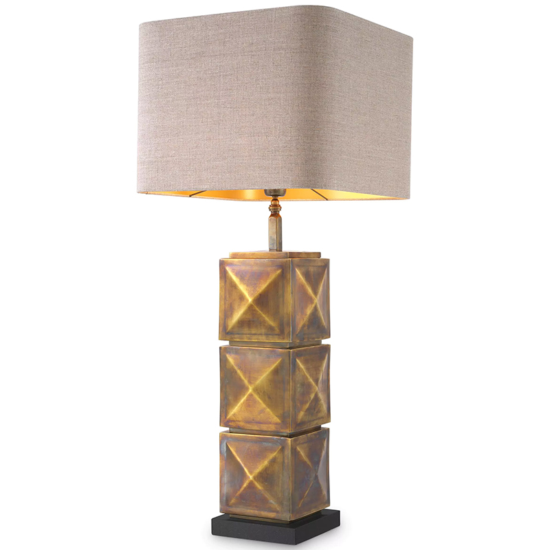 Настольная лампа Eichholtz Table Lamp Carlo Brass Бежево-серый Винтажная латунь Настольная лампа Eichholtz Table Lamp Carlo Brass Бежево-серый Винтажная латунь в Грозном | Loft Concept