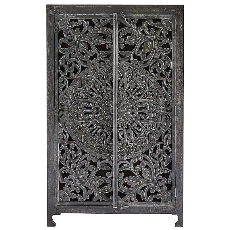 Шкаф Indian Antique White Furniture Cupboard Mistry серый Серый Шкаф Indian Antique White Furniture Cupboard Mistry серый Серый в Грозном | Loft Concept