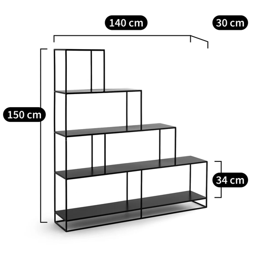 Ступенчатый стеллаж Menzie Steps Metal Rack Black Ступенчатый стеллаж Menzie Steps Metal Rack Black в Грозном