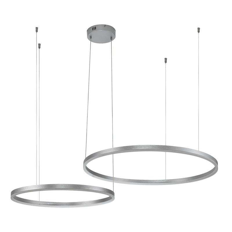 Подвесной светильник Neo Circles Double Silver Серебряный Подвесной светильник Neo Circles Double Silver Серебряный в Грозном | Loft Concept